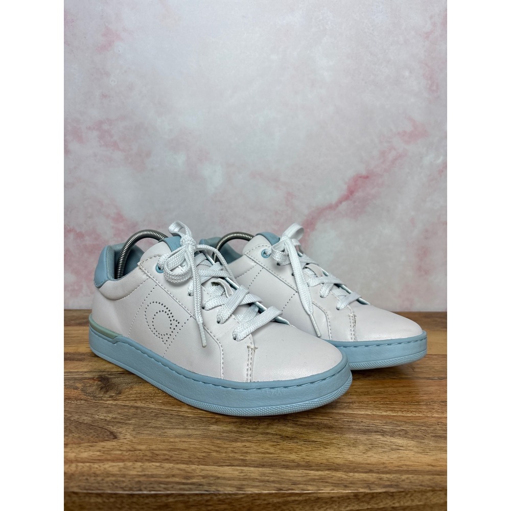 Coach Lowline Leather Low-Top Sneakers style #G5040 Light Blue size 6B